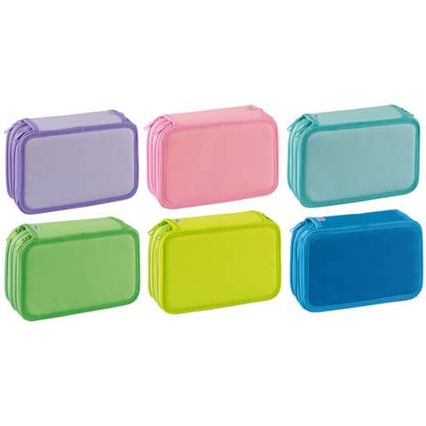 Espositore 12 astucci Favorit a 3 zip colori Pastel e Neon 400182110